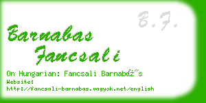 barnabas fancsali business card